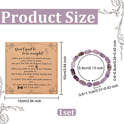 Эластичный браслет из бусин из натурального аметиста&nbsp;BJEW-OC0001-11