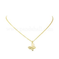 Colliers en laiton avec pendentif avec zircone cubique de micro pave&nbsp;NJEW-JN06458
