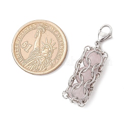 Круглый подвесной декор из натурального розового кварца&nbsp;HJEW-TA00357-04