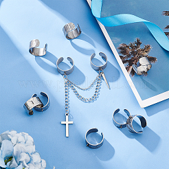 10 шт. 5 стиля 304 нержавеющая сталь открытые манжетные кольца компоненты&nbsp;STAS-UN0054-83P