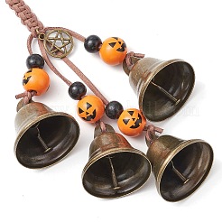 Décoration pendentif cloche en fer thème Halloween&nbsp;HJEW-JM02473