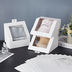 Складные картонные подарочные коробки для хранения крышек с прозрачным ПВХ-окном CON-WH0099-67A