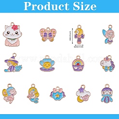 Подвески из сплава эмали 24шт 12 стиля&nbsp;ENAM-SZ0004-11