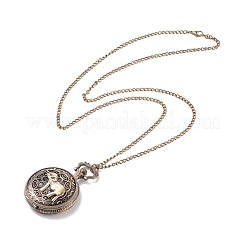San Valentino regali in lega mista piatto collana ciondolo tondo orologio da tasca&nbsp;WACH-N012-M