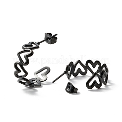 Boucles d'oreilles à tige en acier inoxydable 304 en forme de C&nbsp;EJEW-P197-01EB