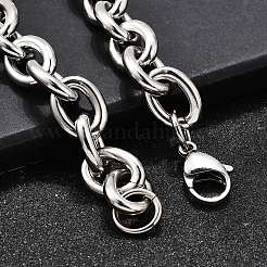 Браслеты-цепочки из нержавеющей стали 304 для женщин&nbsp;LS-BJEW-Q050-01C-P