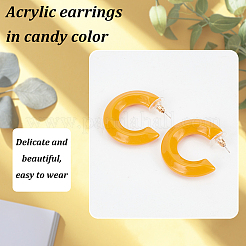 8 пара двухцветных акриловых сережек-гвоздиков в форме арки&nbsp;EJEW-AN0003-38