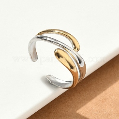 Двухцветные манжетные кольца из нержавеющей стали 304 RJEW-S635-01GP-H