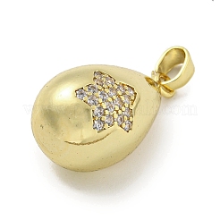 Покрытие стойки латунь микропаве прозрачные подвески из кубического циркония&nbsp;KK-E114-02G-01