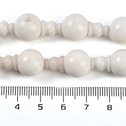 Нити бусин гуру из натурального белого нефрита с 3 отверстием G-H064-E03-01