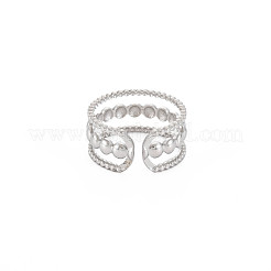 Bague manchette ouverte triple ligne en acier inoxydable 304 anti-ternissement pour femme&nbsp;RJEW-S405-149P