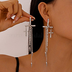 Messing-Strass-Ohrstecker für Damen&nbsp;WG65369-01