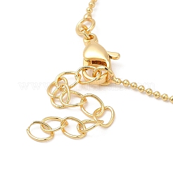 Gestellplattierte Halskette aus Messing mit Säule und Kugelkette für Damen&nbsp;NJEW-F311-07G
