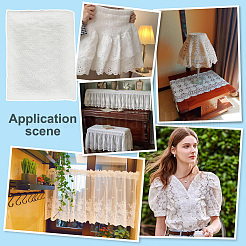 綿刺繍レース生地  縫製のための縫製  服飾材料  ホワイト  130~153x91~96x0.03cm&nbsp;OCOR-WH0091-29