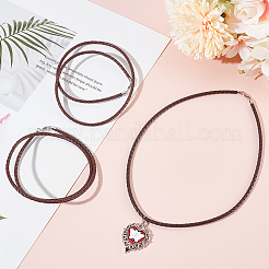 Изготовление ожерелья из плетеного круглого кожаного шнура 2шт.&nbsp;NJEW-BBC0001-19B-02