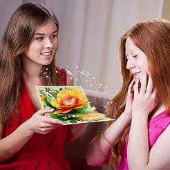 2 sätze 2 arten valentinstag rechteck 3d pop up blume papier grußkarte&nbsp;AJEW-GA0006-96