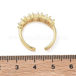 Bagues ouvertes en laiton avec micro pavé de zircones cubiques pour femmes&nbsp;RJEW-L343-16G-04