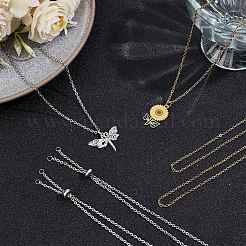 10 шт. 2 цвета 304 нержавеющая сталь слайдер ожерелье изготовление&nbsp;NJEW-SC0001-10