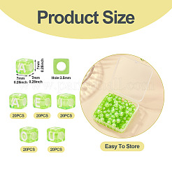 100шт 5 цвета прозрачные акриловые бусины&nbsp;TACR-TA0001-55A