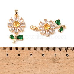 Pendentifs en laiton et zircone cubique transparent&nbsp;KK-G558-11G