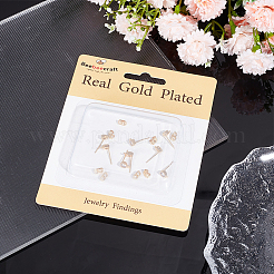 10 шт. плоская круглая фурнитура для сережек-гвоздиков из латуни с кубическим цирконием KK-BBC0012-73