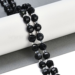 Бусы из натурального черного нефрита G-G182-B27-03