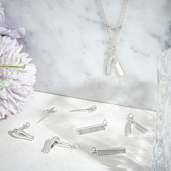 8 шт. 4 стили латунных подвесок в виде парикмахерских инструментов&nbsp;KK-BBC0022-04