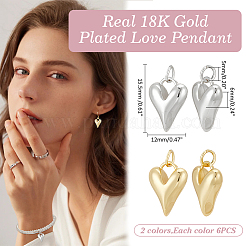 12шт 2 цвета латунные подвески&nbsp;KK-ME0002-18