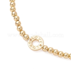 Латунные круглые бусины эластичные браслеты&nbsp;BJEW-JB12933
