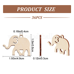 Незавершенный деревянный кулон в виде слона WOOD-WH0025-65