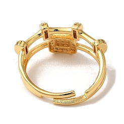 Регулируемые кольца из латуни с микропаве из кубического циркония для женщин&nbsp;RJEW-G325-03G-B