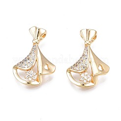 Латунные микропаве прозрачные подвески с фианитом&nbsp;KK-N232-239