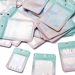 50 шт. 5 стиля прямоугольные блестящие голографические ПВХ пакеты с застежкой-молнией&nbsp;ABAG-FP0001-06A