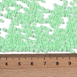不透明なアクリルビーズ  ラウンド  アクアマリン  3x2.5mm  穴：1.2mm  約48000個/500g&nbsp;SACR-A007-01B-20