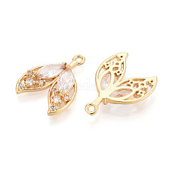 Подвески из латуни с прозрачным фианитом&nbsp;KK-T077-47G