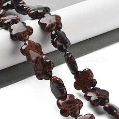 Натурального красного дерева обсидиана бисер нитей G-F769-N01-01
