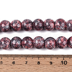 Chapelet de perles en verre baking paint&nbsp;DGLA-N016-10mm-04