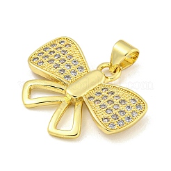 Pendentifs en laiton plaqué avec support à nœud papillon&nbsp;KK-Z053-14G-02