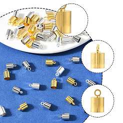 60шт 3 цвета латунные концы шнура KK-FS0001-76