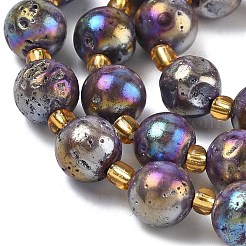 Galvanisierte natürliche Druzy Geode Kristallperlen Stränge&nbsp;G-G459-02K