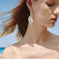 2 пара 2 стильных сережек-подвесок из натуральной ракушки абалон/ракушки пауа EJEW-BBC0001-23