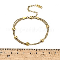 Многорядные браслеты из нержавеющей стали 304 BJEW-Q040-01G