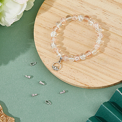 8 шт. 925 застежки-кнопки из стерлингового серебра с родиевым покрытием STER-DC0001-45