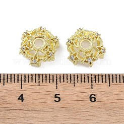 Cappucci con micro pavè di perline di zirconi cubici in ottone&nbsp;KK-B087-16A-G