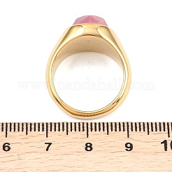 Fingerringe aus natürlichem Rhodochrosit aus Edelstahl 304&nbsp;RJEW-F203-02G-02