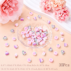 35шт 5 стиля ручной работы бусины из полимерной глины&nbsp;CLAY-YW0002-11