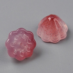 Cuentas de vaina de loto de jade de imitación de murano hechas a mano en dos tonos&nbsp;FIND-TAC0010-87C
