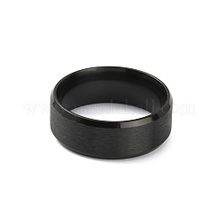 201ステンレススチールプレーンバンドリング男性用女性用  マットガンメタルカラー  usサイズ9 3/4(19.5mm)&nbsp;RJEW-WH0010-06E-MB