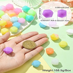 50 шт. светящиеся шестигранные пищевые силиконовые бусины&nbsp;SIL-CJ0001-39