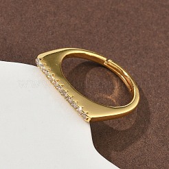 Латунные микро проложить пальцев кольца кубического циркония&nbsp;RJEW-H258-04G